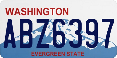WA license plate ABZ6397