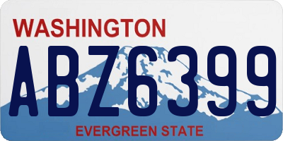 WA license plate ABZ6399