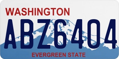 WA license plate ABZ6404