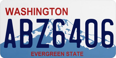 WA license plate ABZ6406
