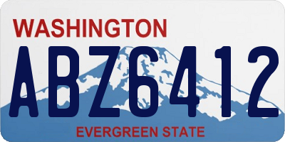 WA license plate ABZ6412