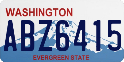 WA license plate ABZ6415