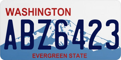 WA license plate ABZ6423