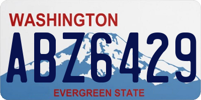WA license plate ABZ6429