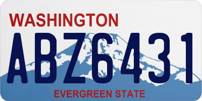 WA license plate ABZ6431