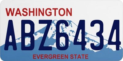 WA license plate ABZ6434
