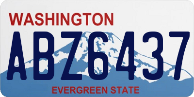 WA license plate ABZ6437