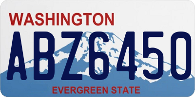 WA license plate ABZ6450