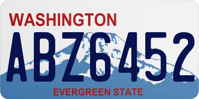 WA license plate ABZ6452
