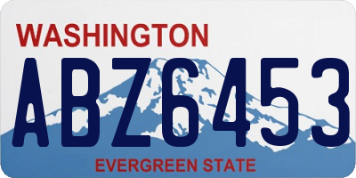 WA license plate ABZ6453