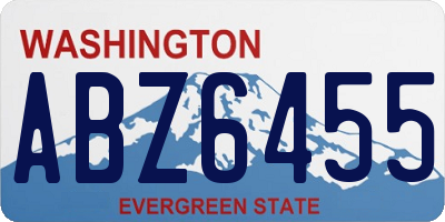 WA license plate ABZ6455