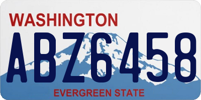 WA license plate ABZ6458