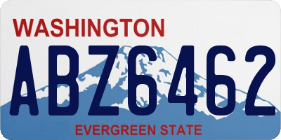 WA license plate ABZ6462