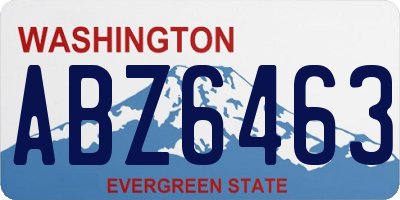 WA license plate ABZ6463