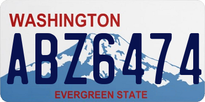 WA license plate ABZ6474