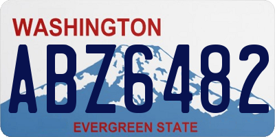 WA license plate ABZ6482
