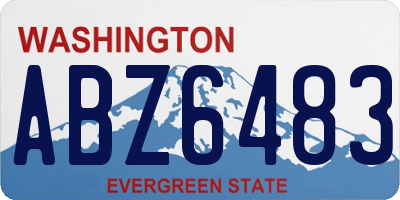WA license plate ABZ6483
