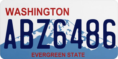 WA license plate ABZ6486