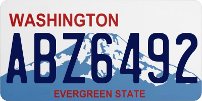 WA license plate ABZ6492