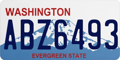 WA license plate ABZ6493
