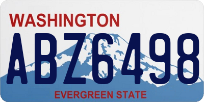 WA license plate ABZ6498