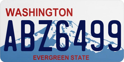 WA license plate ABZ6499