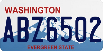 WA license plate ABZ6502