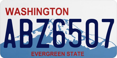 WA license plate ABZ6507