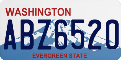 WA license plate ABZ6520