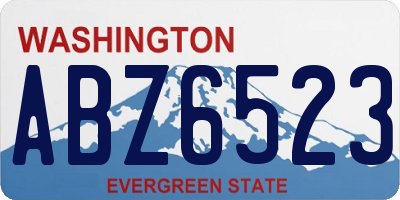 WA license plate ABZ6523