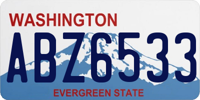 WA license plate ABZ6533