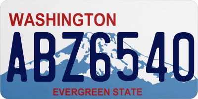 WA license plate ABZ6540
