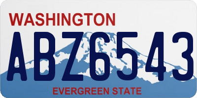 WA license plate ABZ6543