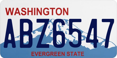 WA license plate ABZ6547