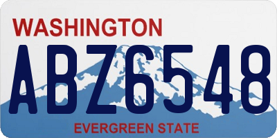 WA license plate ABZ6548
