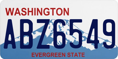 WA license plate ABZ6549