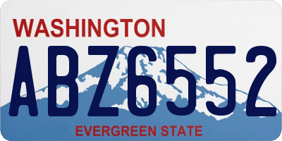 WA license plate ABZ6552