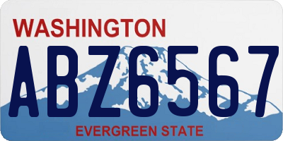 WA license plate ABZ6567