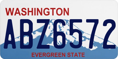 WA license plate ABZ6572