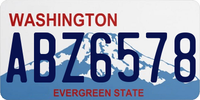 WA license plate ABZ6578