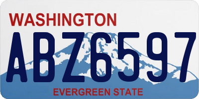 WA license plate ABZ6597
