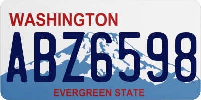 WA license plate ABZ6598