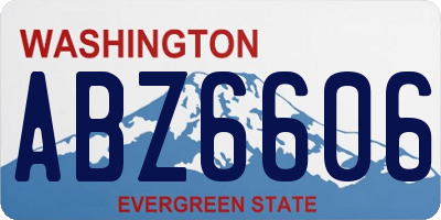 WA license plate ABZ6606
