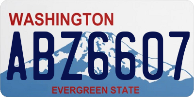 WA license plate ABZ6607