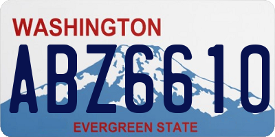 WA license plate ABZ6610