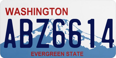 WA license plate ABZ6614