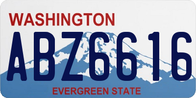 WA license plate ABZ6616