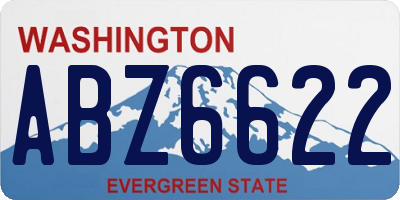WA license plate ABZ6622