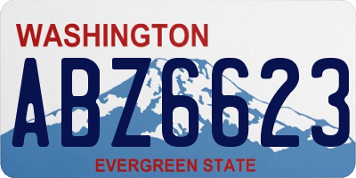 WA license plate ABZ6623