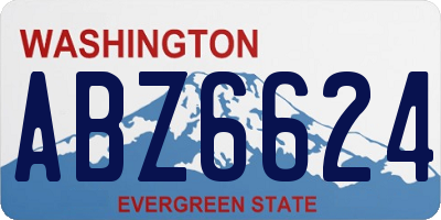 WA license plate ABZ6624
